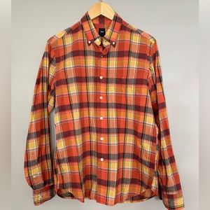 Gap - Lightweight Plaid button up - sunset colors - small